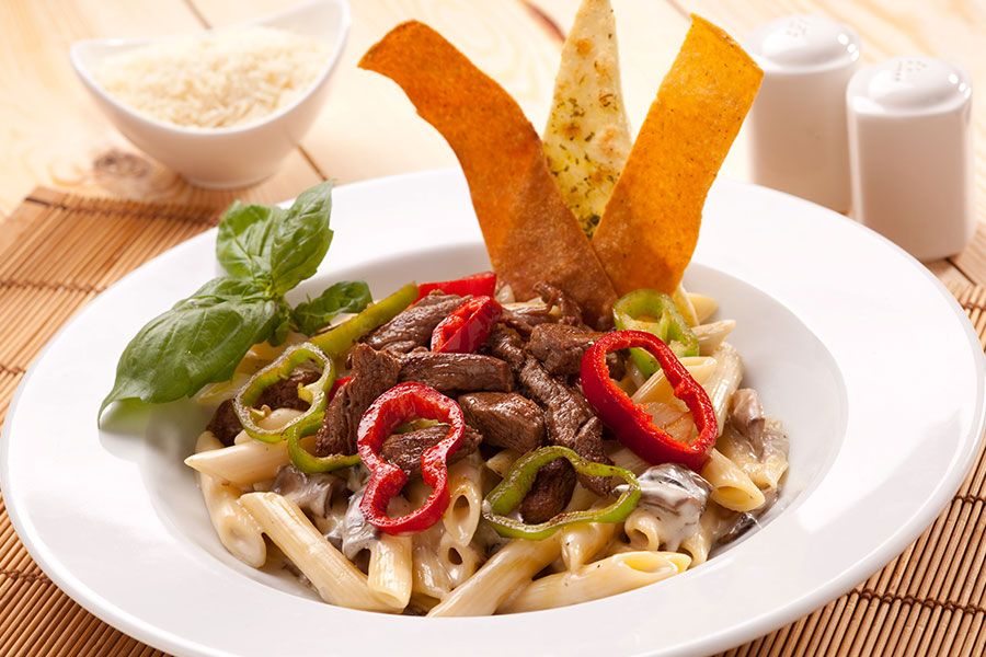 Penne with Beef Steak